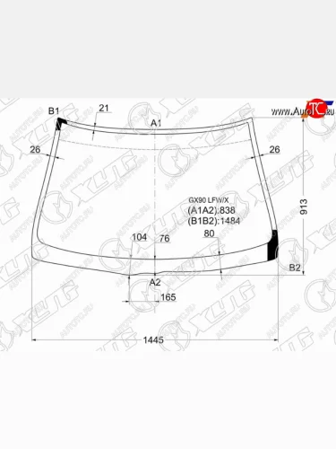 Стекло лобовое Toyota Cresta (X90) 92-96 XYG GX90 LFW/X