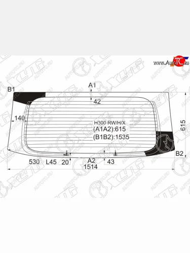 Стекло заднее (Цвет зеленый Обогрев) Hyundai H1 07-22  Starex 07-17 XYG H300 RW/H/X