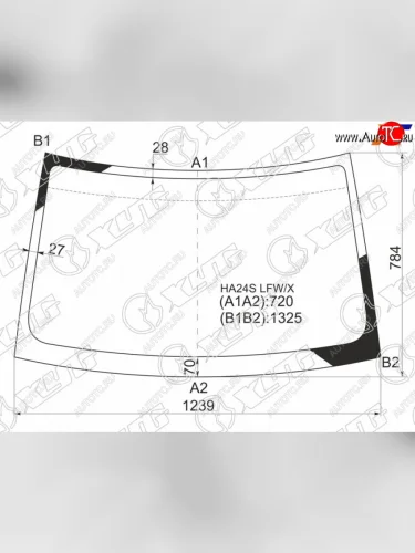 Стекло лобовое Mazda Carol 04-09  Nissan Pino 07-10  Suzuki Alto 04-09 XYG HA24S LFW/X