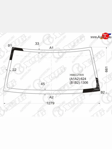 Стекло лобовое Mitsubishi Pajero Junior 95-98  Pajero Mini 94-12  Nissan Kix 08-12 XYG H58A LFW/X
