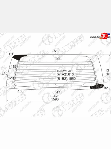 Стекло заднее (Цвет зеленый Обогрев) Hyundai H1 97-07  Starex 97-07 XYG H-I RW/H/X