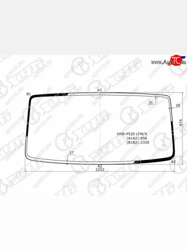 Стекло лобовое HYUNDAI TRAGO XCIENT 13- XYG HMK-P520 LFW/X