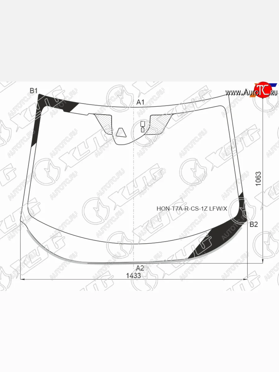 Стекло лобовое (камера, датчик дождя, молдинг) XYG Honda HR-V RU дорестайлинг (2014-2018) (зеленое)  в Воронеже Воронежской области