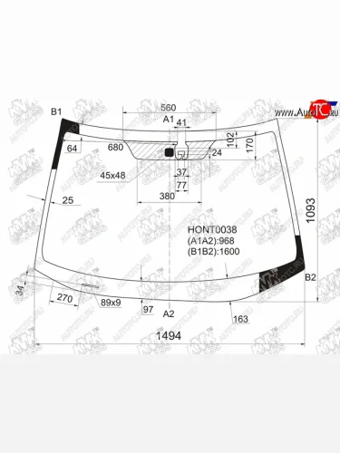 Стекло лобовое + дд HONDA CR-V 06-12                                                                 KMK HONT0038