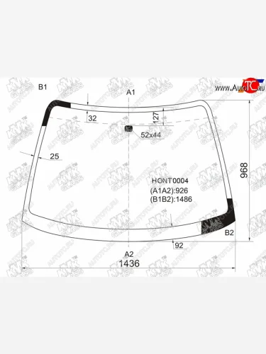 Стекло лобовое HONDA ACCORDTORNEO 45D 97-02                                                        KMK HONT0004