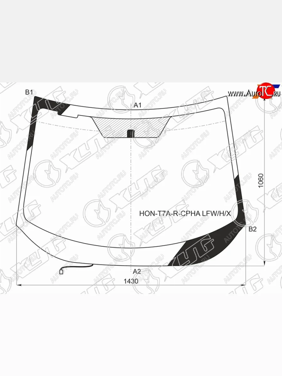 Стекло лобовое (обогрев щеток, антенна) XYG Honda Vezel RU3, RU4, RU1, RU2 дорестайлинг (2013-2018) (зеленое)  в Керчи Республика Крым