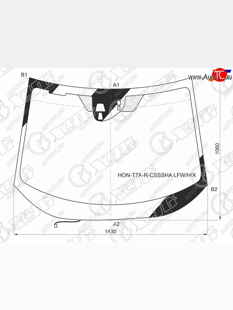 Стекло лобовое (обогрев щеток, антенна, датчик дождя, две камеры, молдинг) XYG  Honda Vezel (2013-2021) RU3, RU4, RU1, RU2 (зеленое)  в Керчи Республика Крым