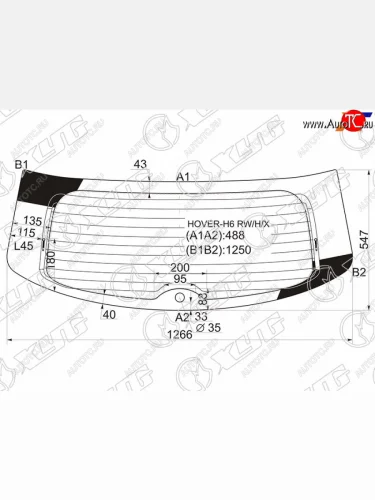 Стекло заднее (Цвет зеленый Обогрев) Great Wall Hover H6 12-16  Haval H6 13-20 XYG HOVER-H6 RW/H/X