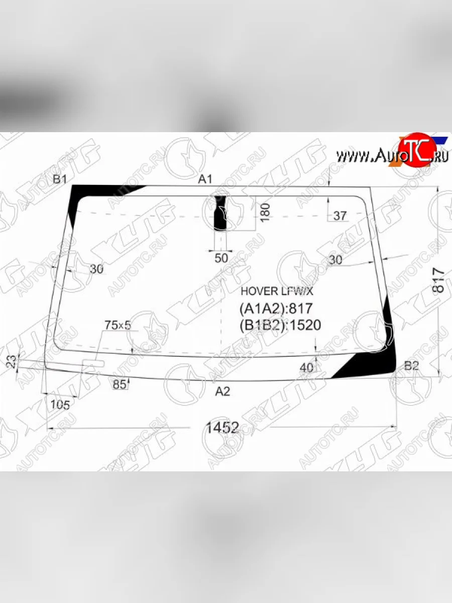 Стекло лобовое Great Wall Hover 05-10  Hover H3 10-16  Hover H5 11-16  Isuzu Axiom 01-04 XYG HOVER LFW/X  в Керчи Республика Крым