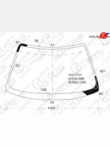 Стекло лобовое HONDA PRELUDE 96-00                                                                   XYG HS30 LFW/X