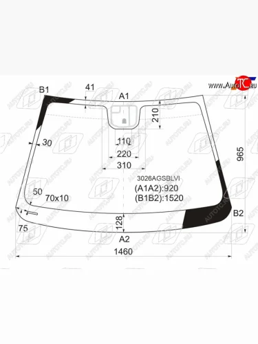 Стекло лобовое FUYAO (зеленое) Chevrolet Cruze J305 хэтчбек дорестайлинг (2009-2012)