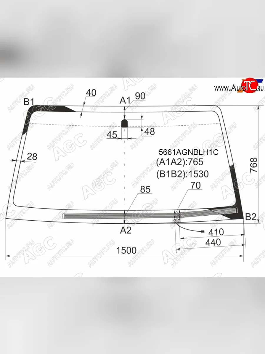 Стекло лобовое (обогрев щеток) AGC Mitsubishi Pajero 4 V90 2-ой рестайлинг (2014-2020) (зеленое)  в Перми Пермском крае
