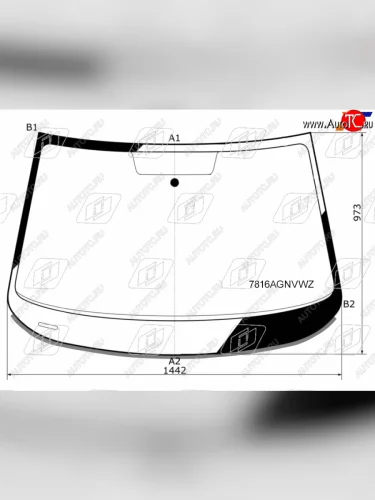 Стекло лобовое (молдинг) FUYAO (зеленое) Skoda Octavia A7 дорестайлинг лифтбэк (2012-2017)