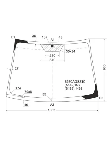 Стекло лобовое Toyota Vitz 05-10  Yaris 05-13                                                       FUYAO 8370AGSZ1C