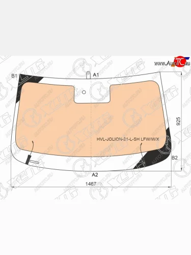 Стекло лобовое (Обогрев полный Датчик дождя Молдинг) Haval Jolion 20-24 XYG HVL-JOLION-21-L-SH LFW/W/X