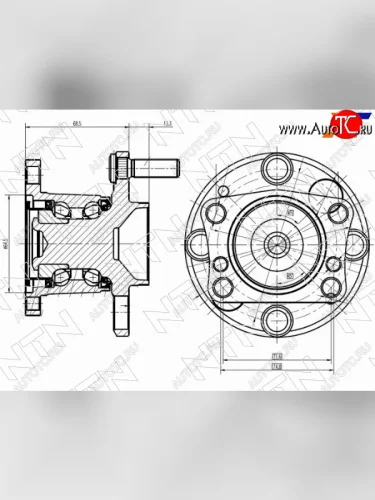 Ступичный узел задн. MAZDA DEMIO DE3FS, DE3AS, DE5FS 07-                                             NTN HUB350T-2