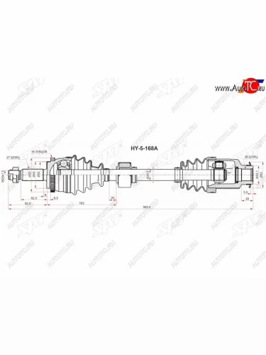 Привод в сборе RH HYUNDAI CRETA 2,0 АКПП 15- 4WD SAT HY-5-168A