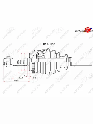 Привод в сборе LH HYUNDAI CRETA 2,0 АКПП 15- 2WD                                                     SAT HY-5-171A