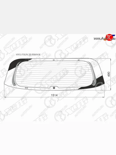 Стекло заднее (Цвет зеленый Обогрев) Hyundai Palisade 18- XYG HYU-FSUV-20 RW/H/X