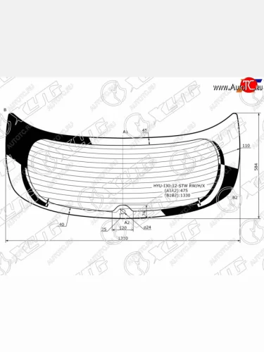Стекло заднее (Цвет зеленый Обогрев 5D WGN) Hyundai i30 11-17 XYG HYU-I30-12-STW RW/H/X