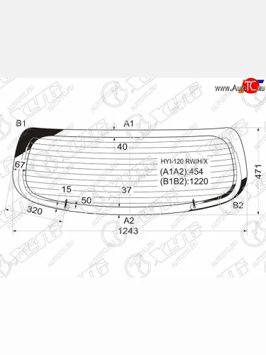 Стекло заднее (Цвет зеленый Обогрев) Hyundai i20 08-14 XYG HYU-I20 RW/H/X