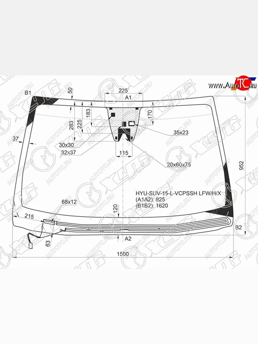 Стекло лобовое (Обогрев щеток Камера Датчик дождя) Hyundai Santa Fe 12-19  Grand Santa Fe 13-18 XYG HYU-SUV-15-L-VCPSSH LFW/H/X  в Воронеже Воронежской области