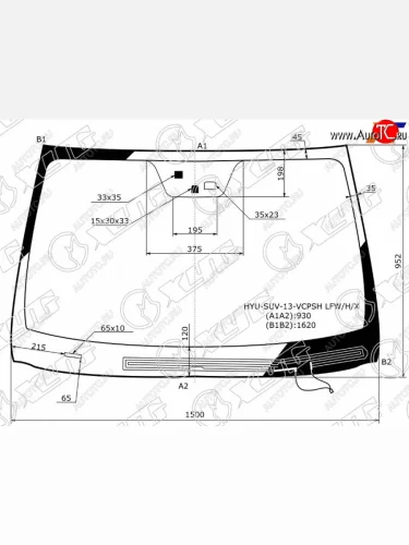 Стекло лобовое (Обогрев щеток Датчик дождя) Hyundai Santa Fe 12-19  Grand Santa Fe 13-18 XYG HYU-SUV-13-VCPSH LFW/H/X