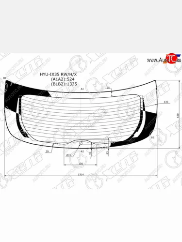 Стекло заднее (Цвет зеленый Обогрев) Hyundai ix35 09-15  Tucson 09-15 XYG HYU-IX35 RW/H/X