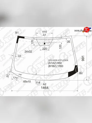 Стекло лобовое Hyundai ix35 09-15  Tucson 09-15 XYG HYU-IX35-VCP LFW/X