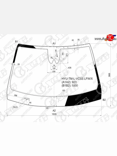 Стекло лобовое (Камера Датчик дождя Место под датчик запотевания) Hyundai Santa Fe 18-21 XYG HYU-TM-L-VCSS LFW/X