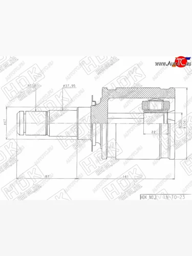 Шрус внутренний TOYOTA LAND CRUISER 200 2UZFE1VDFTV 07- HDK IN-TO-23
