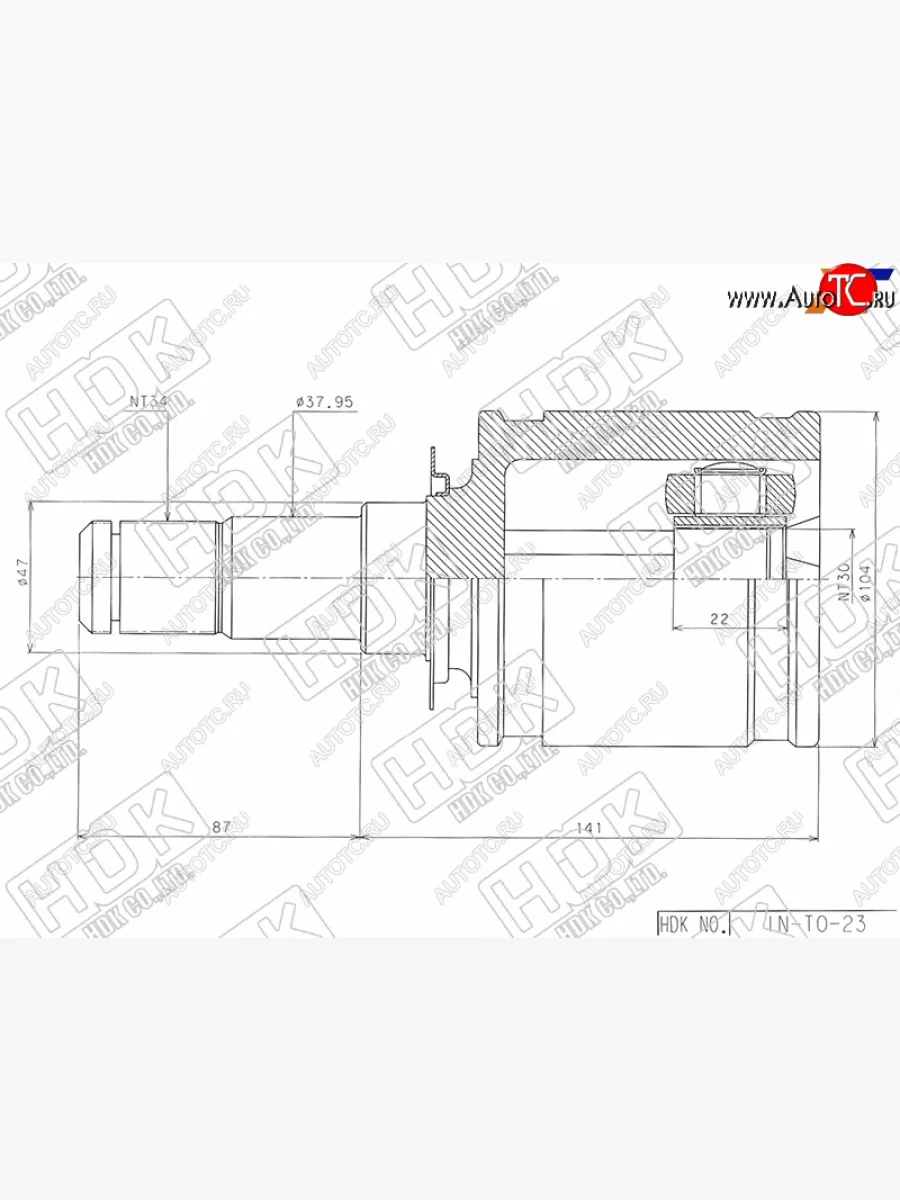 Шрус внутренний TOYOTA LAND CRUISER 200 2UZFE1VDFTV 07- HDK IN-TO-23  В Кинешме Ивановской области
