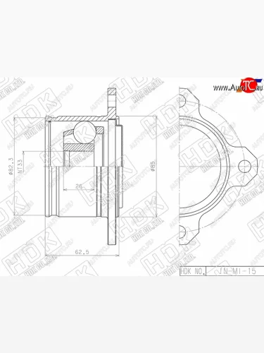 Шрус внутренний RH MITSUBISHI PAJEROMONTERO V64687374757778 HDK IN-MI-15