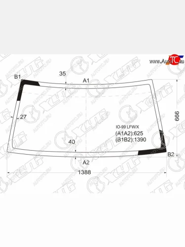 Стекло лобовое Mitsubishi Pajero iO 98-07  Pajero Pinin 98-05 XYG IO-99 LFW/X