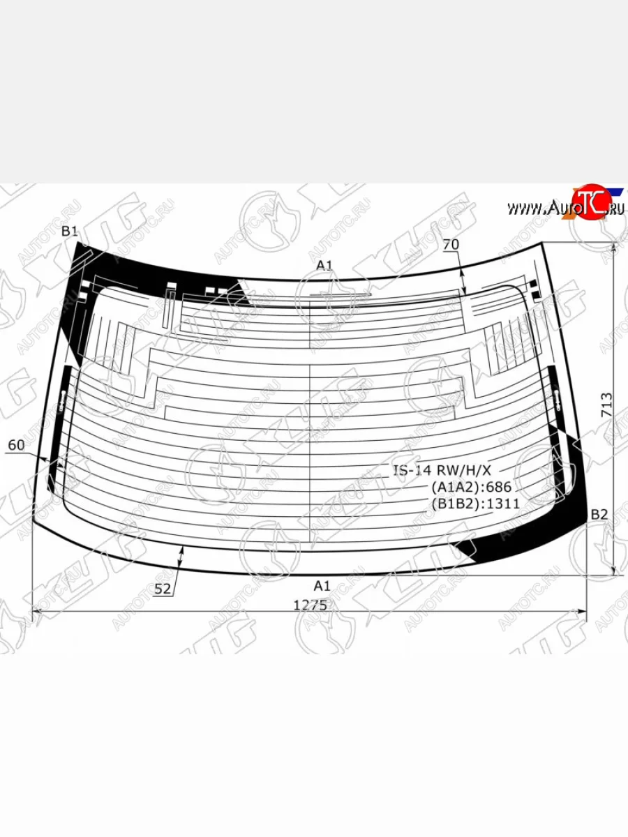 Стекло заднее (Цвет зеленый Обогрев Антенна) Lexus IS 13-20 XYG IS-14 RW/H/X  в Воронеже Воронежской области