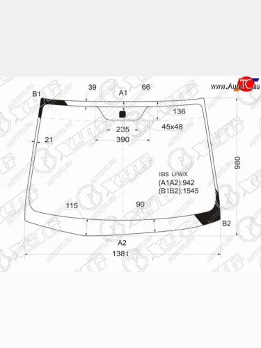 Стекло лобовое Toyota Isis 04-17 XYG ISIS LFW/X