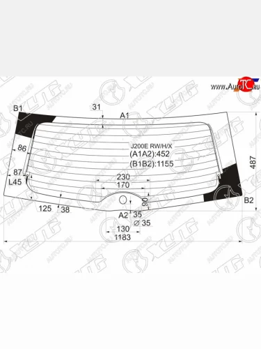 Стекло заднее (Цвет зеленый Обогрев) Daihatsu Be-Go 06-16  Terios 06-  Toyota Rush 06-16 XYG J200E RW/H/X