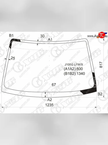 Стекло лобовое Daihatsu Terios 97-  Terios Kid 98-12  Toyota Cami 99-06 XYG J100G LFW/X