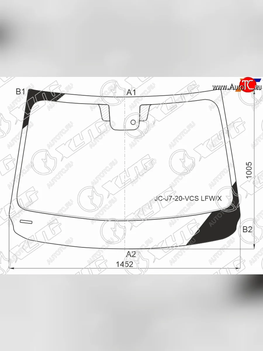 Стекло лобовое (датчик дождя) XYG Москвич 6 лифтбэк (2023-2025) (зеленое)  в Воронеже Воронежской области