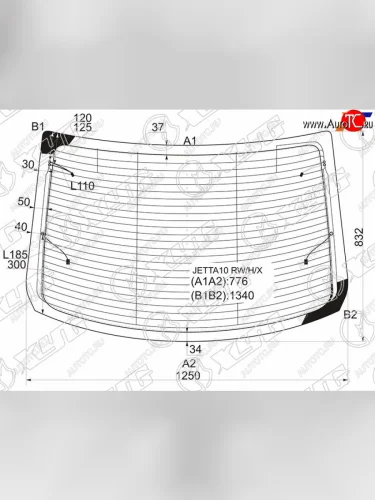 Стекло заднее (Цвет зеленый Обогрев Антенна) Volkswagen Jetta 10-19 XYG JETTA-10 RW/H/X