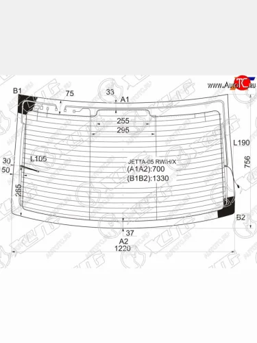 Стекло заднее (Цвет зеленый Обогрев Антенна 4D SED) Volkswagen Jetta 05-10 XYG JETTA-05 RW/H/X