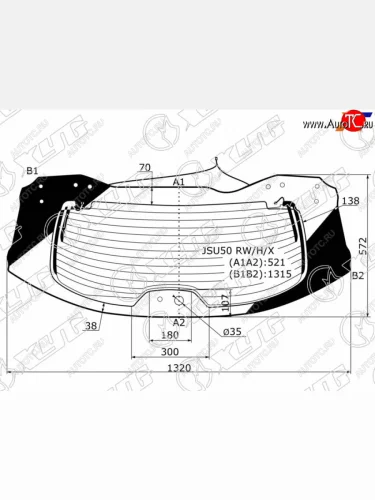 Стекло заднее (Цвет зеленый Обогрев) Toyota Highlander 13-20 XYG JSU50 RW/H/X
