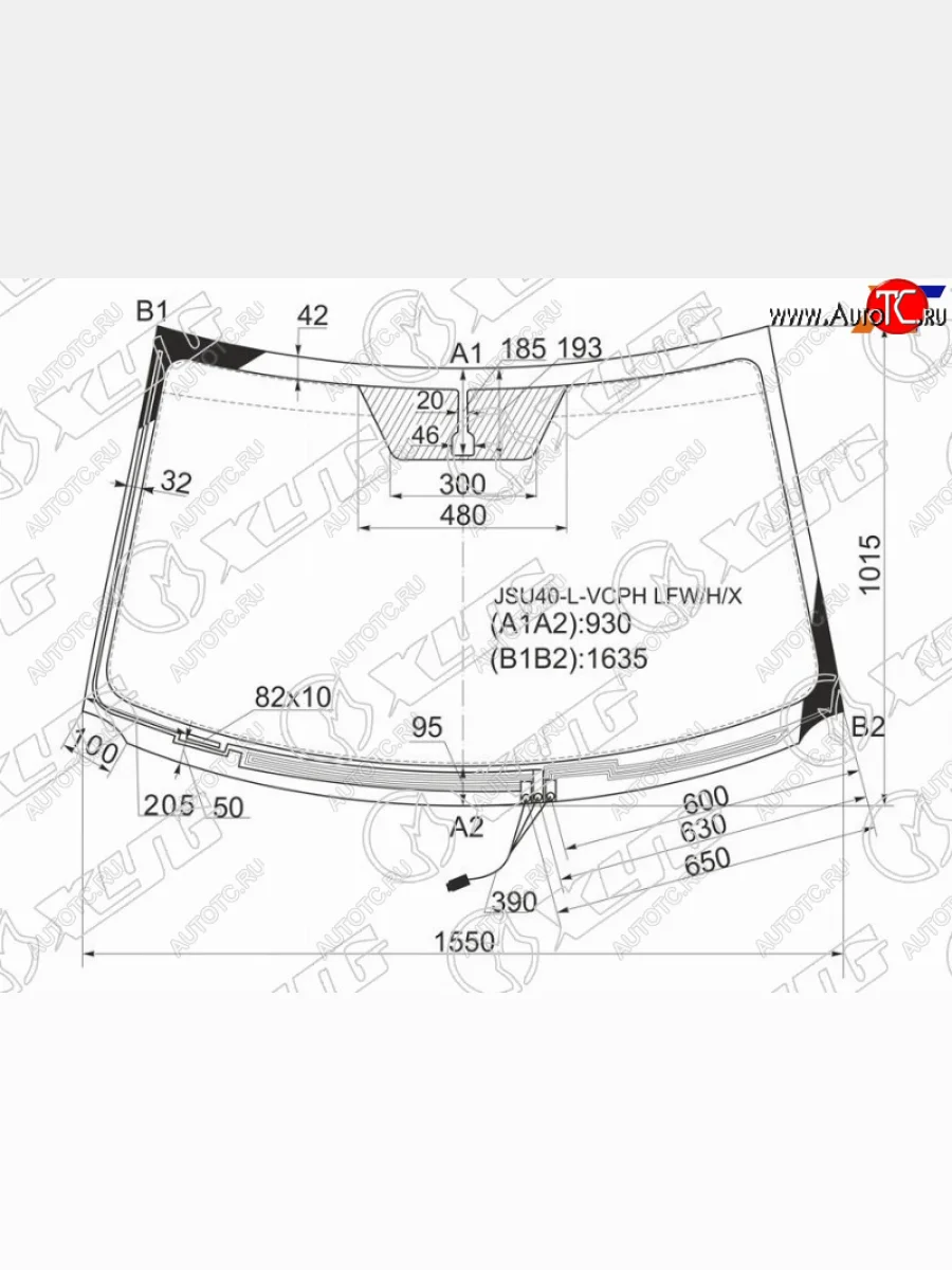 Стекло лобовое (Обогрев щеток) Toyota Highlander 07-13  Kluger V 07-13 XYG JSU40-L-VCPH LFW/H/X  в Воронеже Воронежской области