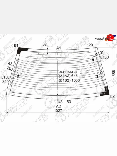 Стекло заднее (Цвет зеленый Обогрев Антенна 4D SED) Mitsubishi Lancer 02-10  Lancer Cedia 00-03 XYG JT41 RW/H/X