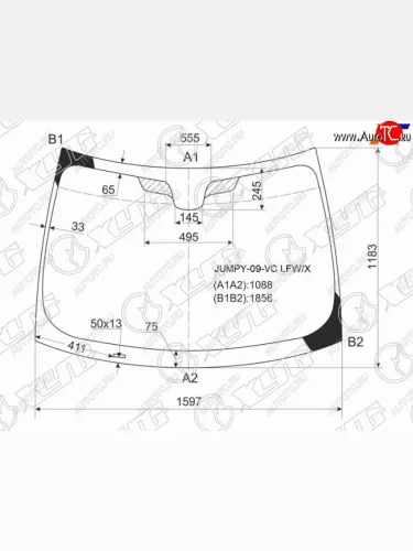 Стекло лобовое Citroen Jumpy 07-17  Fiat Scudo 07-16  Peugeot Expert 07-17 XYG JUMPY-09-VC LFW/X
