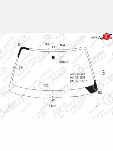 Стекло лобовое Toyota Crown 91-95  Crown Majesta 91-95 XYG JZS143 LFW/X