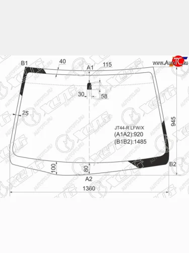 Стекло лобовое Mitsubishi Dion 00-05  Mirage Dingo 98-02 XYG JT44-R LFW/X