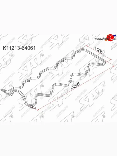 Прокладка клапанной крышки TY 2-3C# 93-, без отверстий под болты SAT K11213-64061
