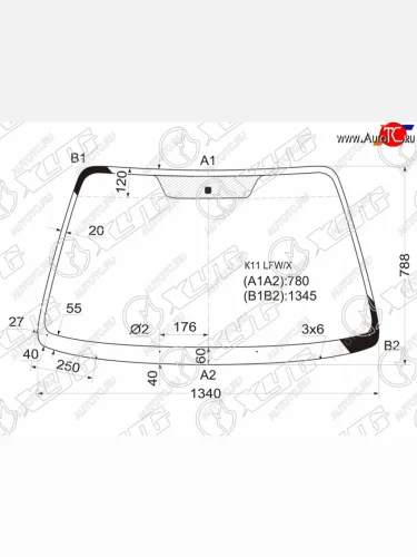 Стекло лобовое Nissan March 92-02  Micra 92-03 XYG K11 LFW/X