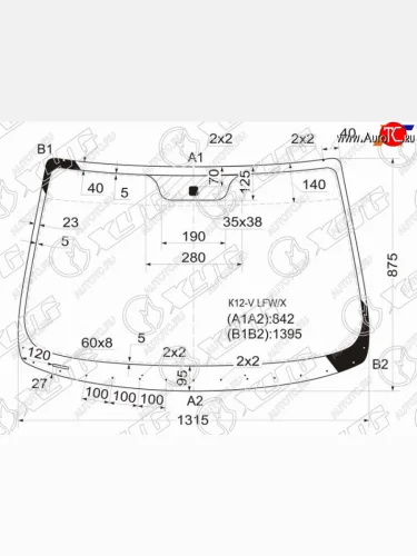 Стекло лобовое Nissan March 02-10  Micra 03-10 XYG K12-V LFW/X